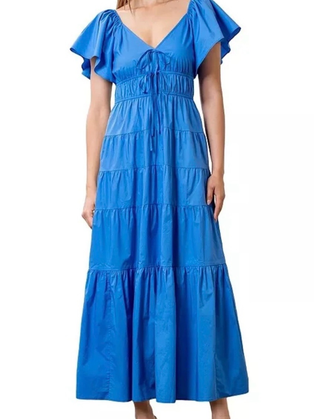 Moon River Blue Tiered Maxi Dress Size Small 🌊✨